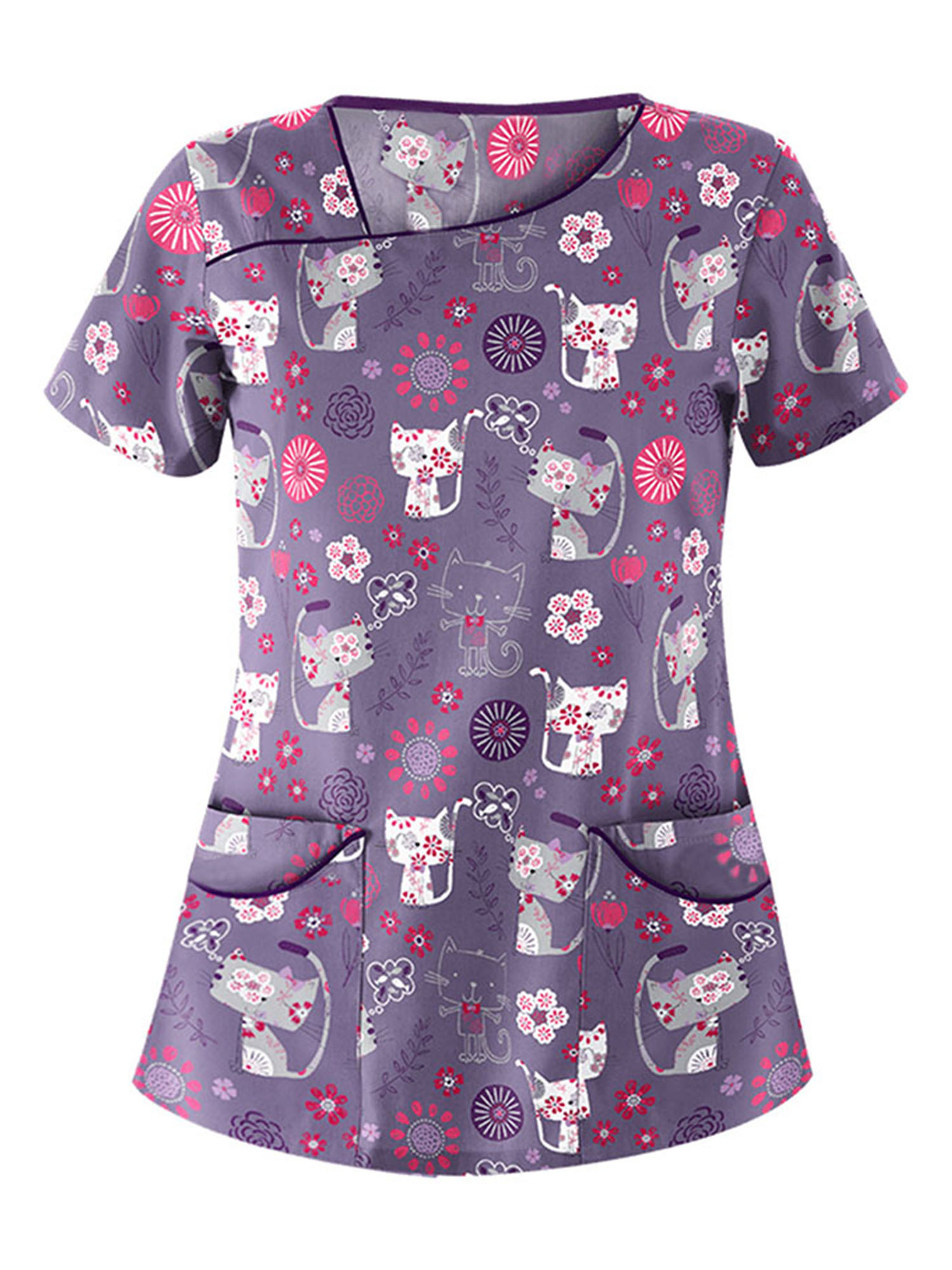 Details about Women's Hearts Scrub Top S M L Black & Pink V Neck Details about Women's Hearts Scrub Top S M L Black & Pink V Neck
